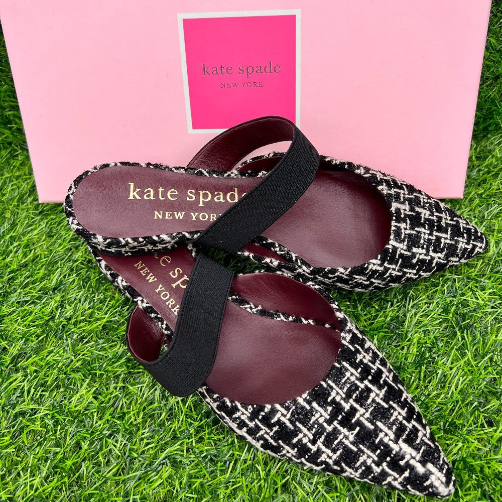 Kate Spade new york womens Black/Cream marielle Mules